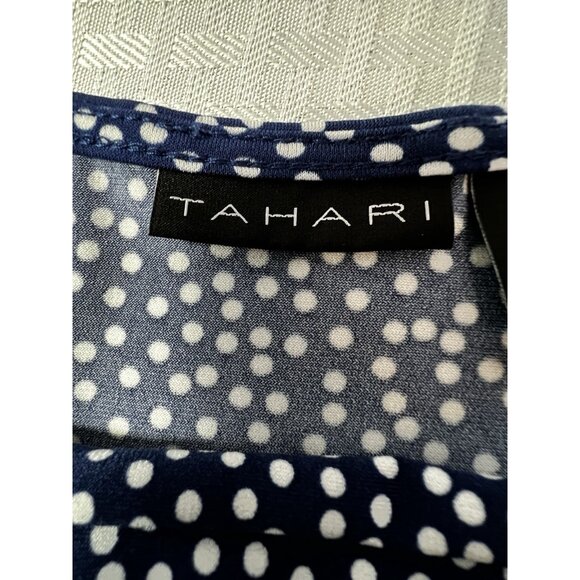 Tahari Long Sleeve Blue And White Polka For Close Women’s Size Small - Picture 10 of 12